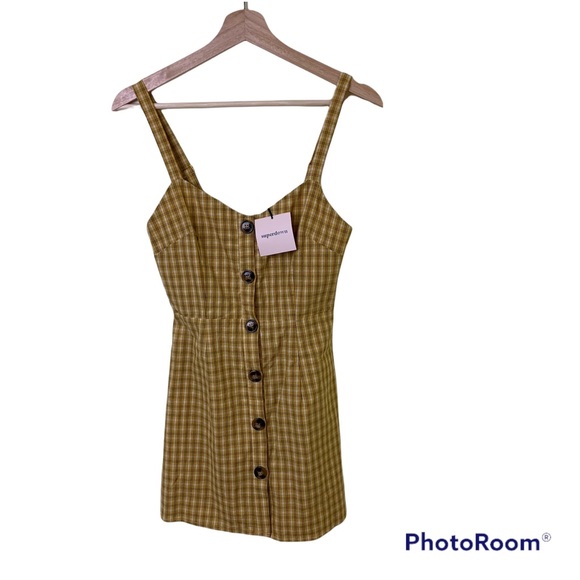 NWT REVOLVE Superdown Millie Button Up Dress in Yellow Plaid | Size XS - Picture 15 of 15